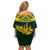 South Africa Rugby Off Shoulder Short Dress Go Springboks African Pattern - Wonder Print Shop