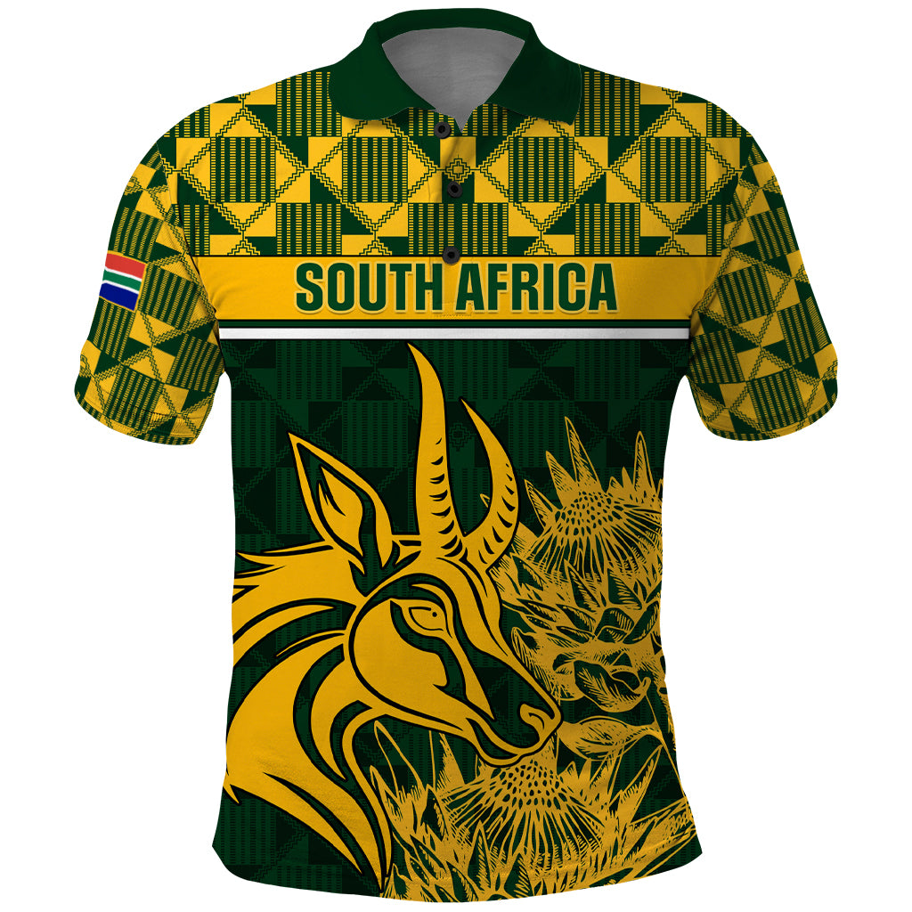 South Africa Rugby Polo Shirt Go Springboks African Pattern LT01