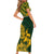 South Africa Rugby Short Sleeve Bodycon Dress Go Springboks African Pattern - Wonder Print Shop