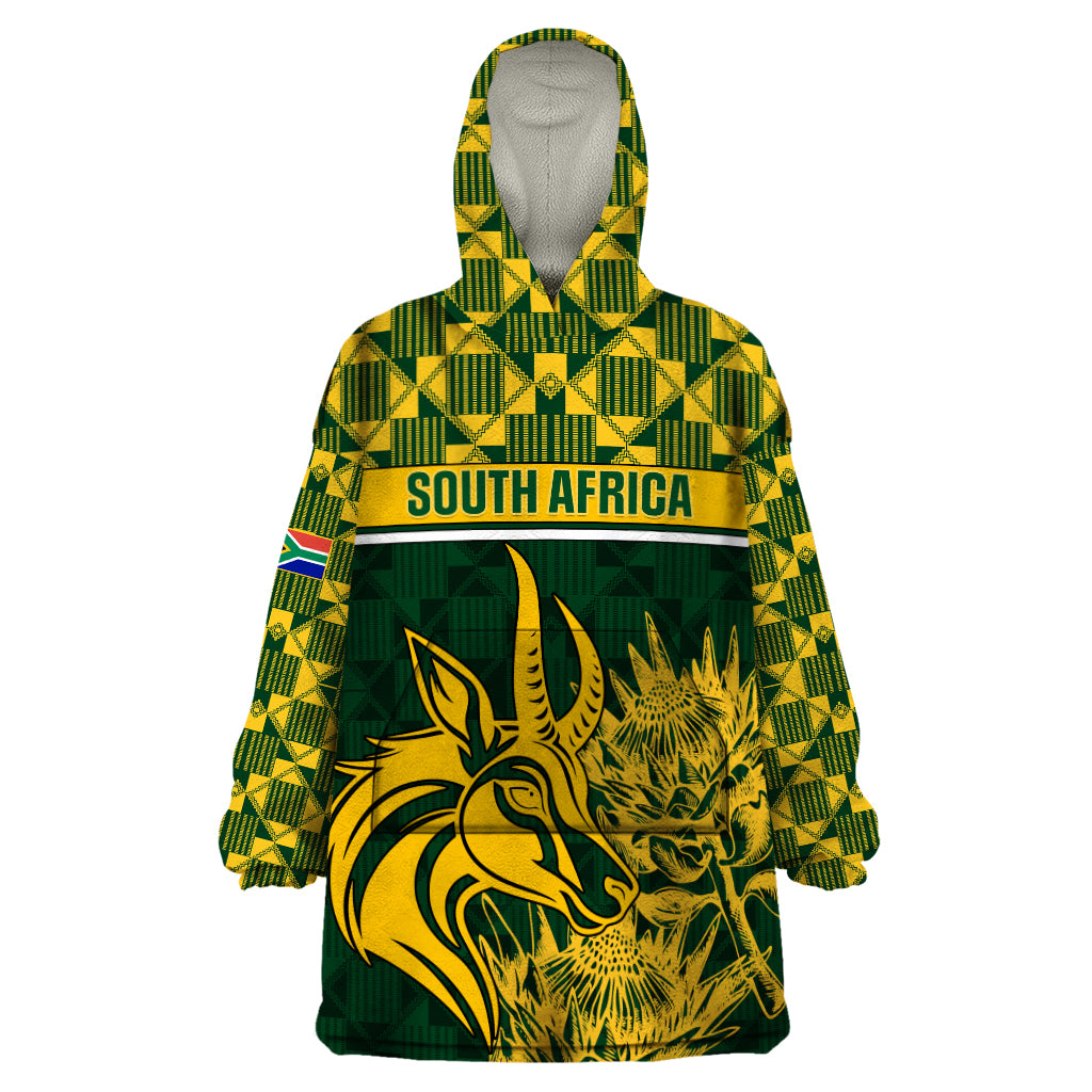 South Africa Rugby Wearable Blanket Hoodie Go Springboks African Pattern LT01