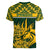 South Africa Rugby Women V Neck T Shirt Go Springboks African Pattern - Wonder Print Shop