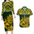 Custom South Africa Rugby Couples Matching Long Sleeve Bodycon Dress and Hawaiian Shirt Go Springboks African Pattern - Wonder Print Shop