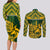 Custom South Africa Rugby Couples Matching Long Sleeve Bodycon Dress and Long Sleeve Button Shirts Go Springboks African Pattern - Wonder Print Shop