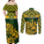 Custom South Africa Rugby Couples Matching Off Shoulder Maxi Dress and Long Sleeve Button Shirts Go Springboks African Pattern - Wonder Print Shop