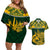 Custom South Africa Rugby Couples Matching Off Shoulder Short Dress and Hawaiian Shirt Go Springboks African Pattern - Wonder Print Shop