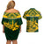 Custom South Africa Rugby Couples Matching Off Shoulder Short Dress and Hawaiian Shirt Go Springboks African Pattern - Wonder Print Shop