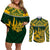 Custom South Africa Rugby Couples Matching Off Shoulder Short Dress and Long Sleeve Button Shirts Go Springboks African Pattern - Wonder Print Shop