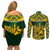 Custom South Africa Rugby Couples Matching Off Shoulder Short Dress and Long Sleeve Button Shirts Go Springboks African Pattern - Wonder Print Shop