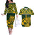 Custom South Africa Rugby Couples Matching Off The Shoulder Long Sleeve Dress and Hawaiian Shirt Go Springboks African Pattern - Wonder Print Shop