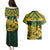 Custom South Africa Rugby Couples Matching Puletasi Dress and Hawaiian Shirt Go Springboks African Pattern - Wonder Print Shop