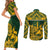 Custom South Africa Rugby Couples Matching Short Sleeve Bodycon Dress and Long Sleeve Button Shirts Go Springboks African Pattern - Wonder Print Shop