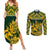 Custom South Africa Rugby Couples Matching Summer Maxi Dress and Long Sleeve Button Shirts Go Springboks African Pattern - Wonder Print Shop