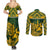 Custom South Africa Rugby Couples Matching Summer Maxi Dress and Long Sleeve Button Shirts Go Springboks African Pattern - Wonder Print Shop