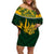 Custom South Africa Rugby Off Shoulder Short Dress Go Springboks African Pattern - Wonder Print Shop