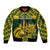 Custom South Africa Rugby Sleeve Zip Bomber Jacket Go Springboks African Pattern - Wonder Print Shop