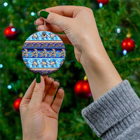 Hawaii Turtles Pattern Special Blue Ceramic Ornament - Wonder Print Shop