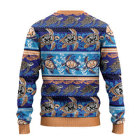 Hawaii Turtles Pattern Special Blue Ugly Christmas Sweater - Wonder Print Shop