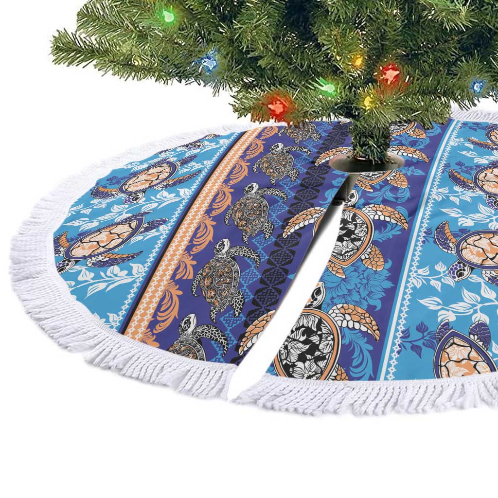 Hawaii Turtles Pattern Special Blue Tree Skirt - Wonder Print Shop