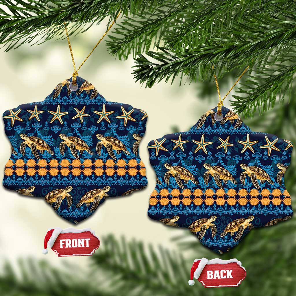 Hawaii Turtles Starfish Unique Pattern Ceramic Ornament - Wonder Print Shop