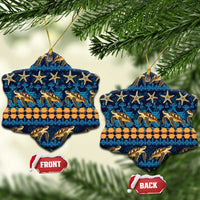 Hawaii Turtles Starfish Unique Pattern Ceramic Ornament - Wonder Print Shop