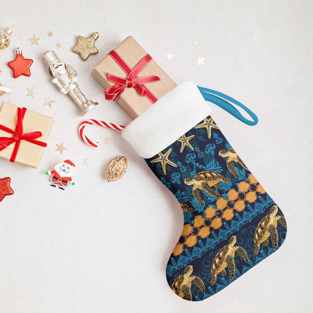 Hawaii Turtles Starfish Unique Pattern Christmas Stocking - Wonder Print Shop