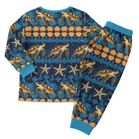 Hawaii Turtles Starfish Unique Pattern Christmas Pajama Set - Wonder Print Shop