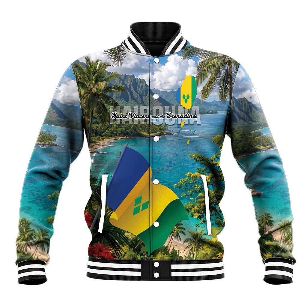 Hairouna St Vincent and The Grenadines Personalized Baseball Jacket Land of the Blessed
