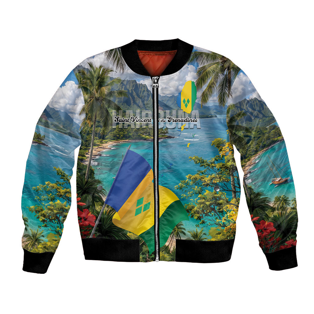Hairouna St Vincent and The Grenadines Personalized Bomber Jacket Land of the Blessed