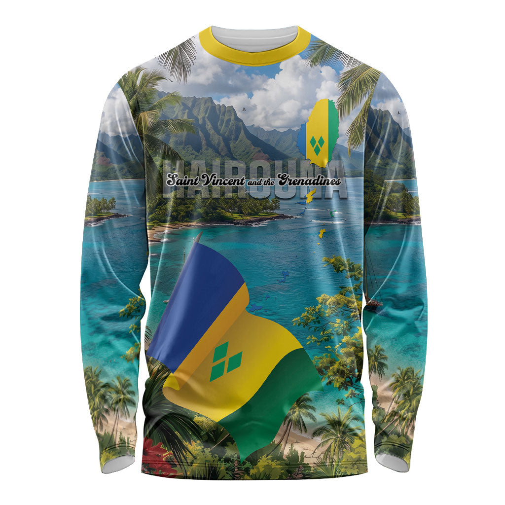 Hairouna St Vincent and The Grenadines Personalized Long Sleeve Shirt Land of the Blessed