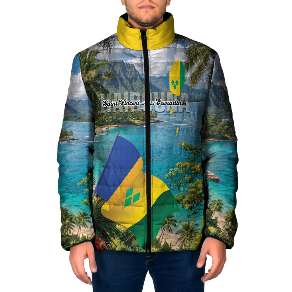 Hairouna St Vincent and The Grenadines Personalized Padded Jacket Land of the Blessed
