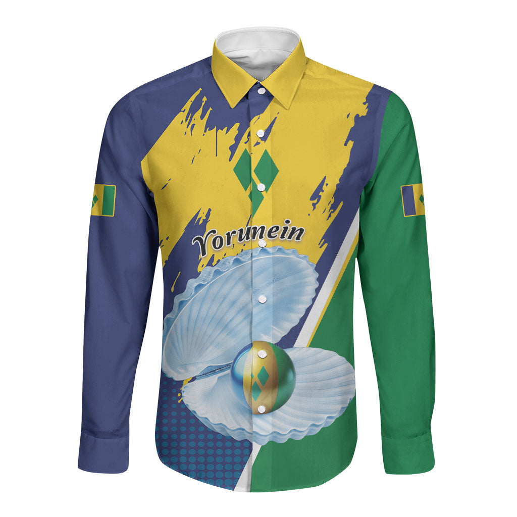 Yorumein SVG Personalized Long Sleeve Button Shirt Pearl of Caribbean