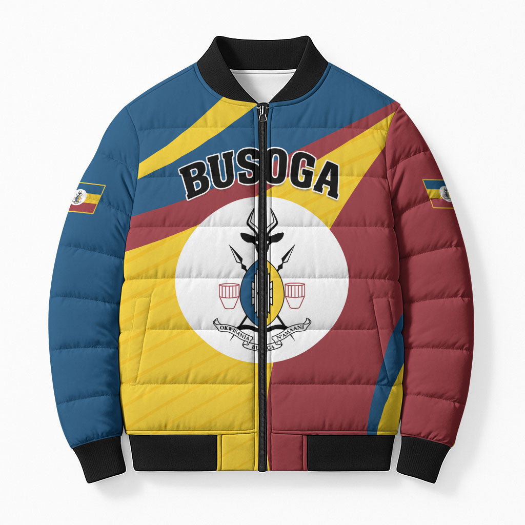 Personalised Kingdom of Busoga Bomber Puffer Jacket Land of the Soga