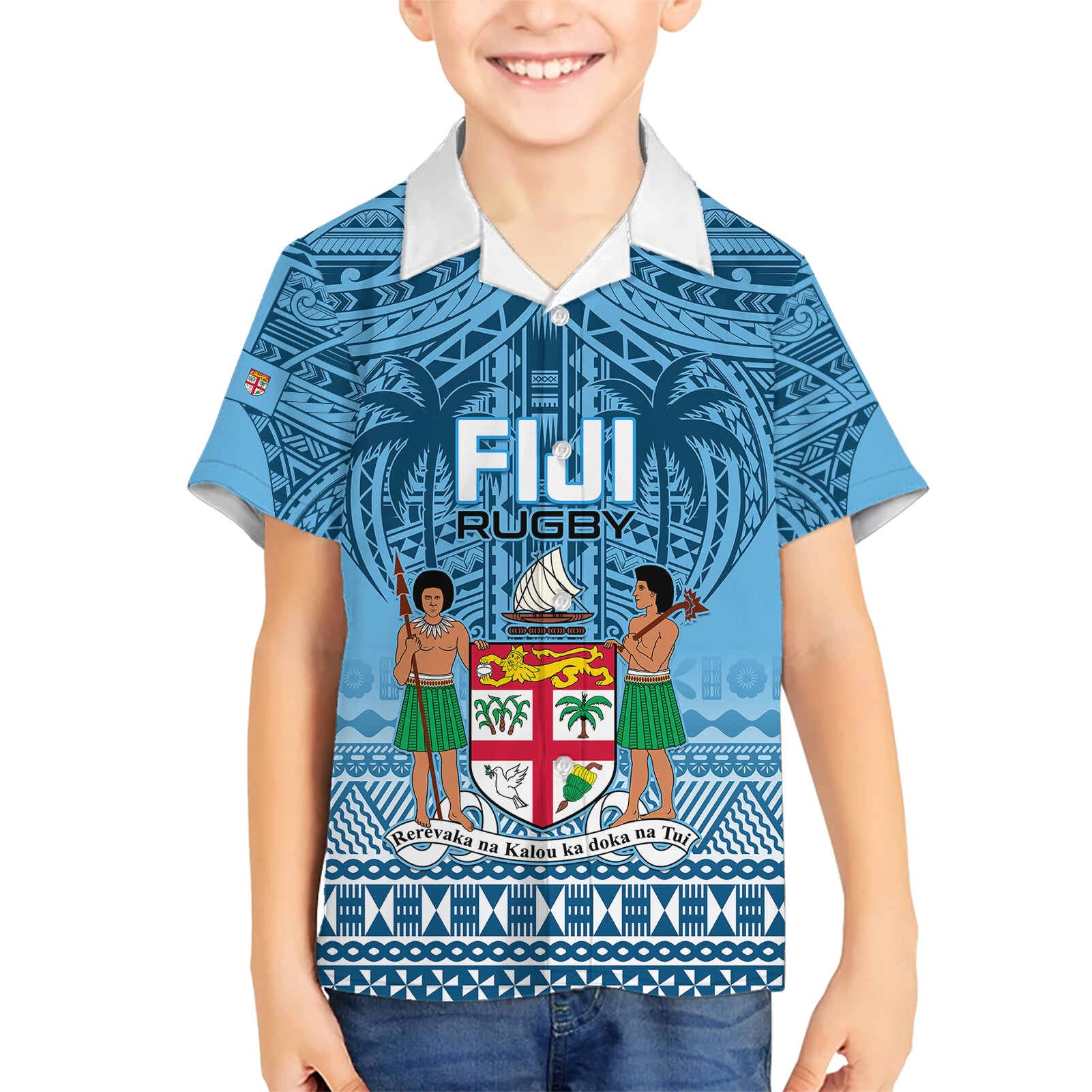 Custom Fiji Rugby Kid Hawaiian Shirt Fijian Go 2023 World Cup - Wonder Print Shop