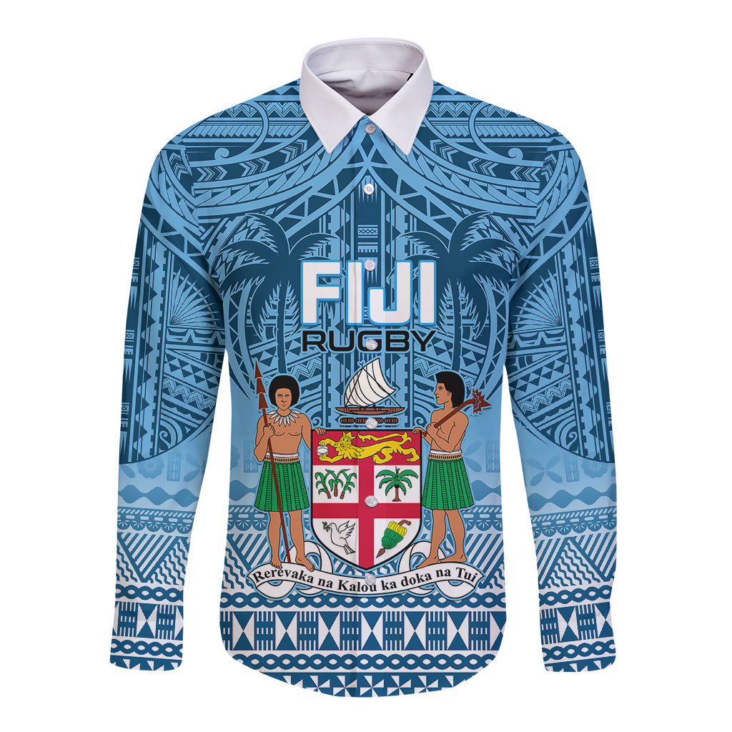 Custom Fiji Rugby Long Sleeve Button Shirt Fijian Go 2023 World Cup - Wonder Print Shop