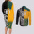 Custom New Zealand And Australia Rugby Couples Matching Long Sleeve Bodycon Dress and Long Sleeve Button Shirts Wallabies Kiwi Silver Fern 2023 World Cup - Wonder Print Shop