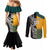 custom-new-zealand-and-ausrtralia-rugby-couples-matching-mermaid-dress-and-long-sleeve-button-shirts-wallabies-kiwi-silver-fern-2023-world-cup