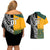 Custom New Zealand And Australia Rugby Couples Matching Off Shoulder Short Dress and Hawaiian Shirt Wallabies Kiwi Silver Fern 2023 World Cup - Wonder Print Shop