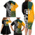 Custom New Zealand And Australia Rugby Family Matching Long Sleeve Bodycon Dress and Hawaiian Shirt Wallabies Kiwi Silver Fern 2023 World Cup - Wonder Print Shop