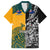 Custom New Zealand And Australia Rugby Family Matching Short Sleeve Bodycon Dress and Hawaiian Shirt Wallabies Kiwi Silver Fern 2023 World Cup - Wonder Print Shop