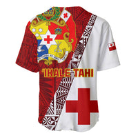 Red and white rugby jersey with large back graphic, flag cross, and short sleeves