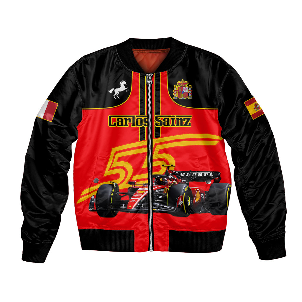 Personalised Carlos Sainz 55 Bomber Jacket 2023 Singapore GP - Wonder Print Shop