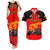 Personalised Carlos Sainz 55 Couples Matching Tank Maxi Dress and Hawaiian Shirt 2023 Singapore GP - Wonder Print Shop