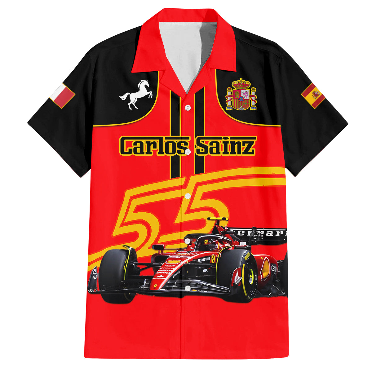 Personalised Carlos Sainz 55 Kid Hawaiian Shirt 2023 Singapore GP - Wonder Print Shop