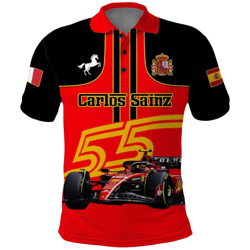 Personalised Carlos Sainz 55 Polo Shirt 2023 Singapore GP - Wonder Print Shop