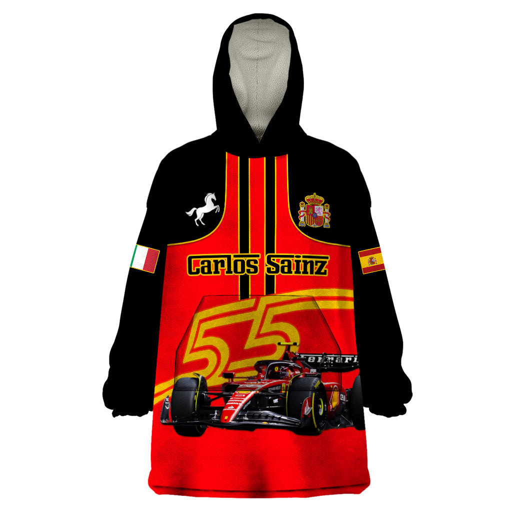 Personalised Carlos Sainz 55 Wearable Blanket Hoodie 2023 Singapore GP - Wonder Print Shop