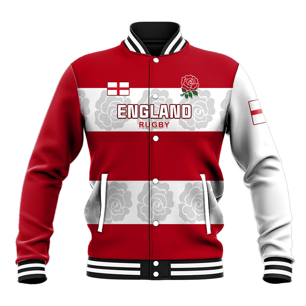 Custom England Rugby Baseball Jacket The Red Rose Champion World Cup 2023 - Wonder Print Shop