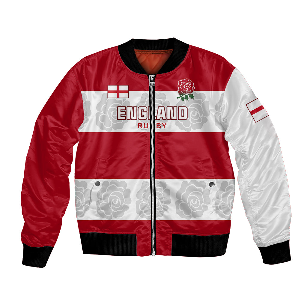 Custom England Rugby Bomber Jacket The Red Rose Champion World Cup 2023 - Wonder Print Shop