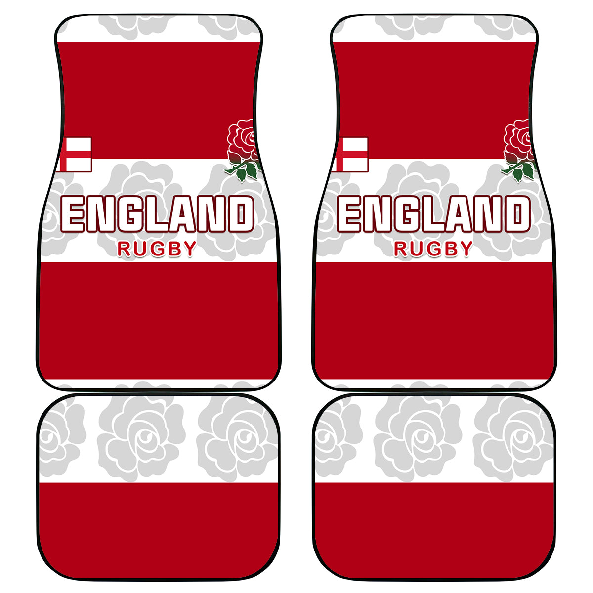 Custom England Rugby Car Mats The Red Rose Champion World Cup 2023 - Wonder Print Shop