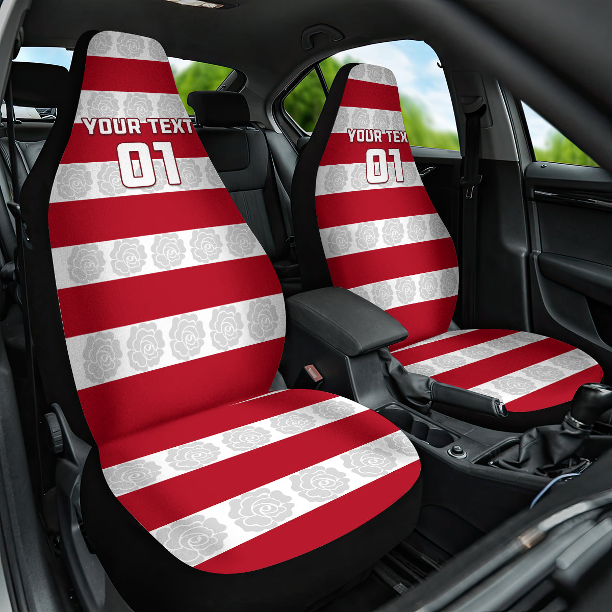 Custom England Rugby Car Seat Cover The Red Rose Champion World Cup 2023 - Wonder Print Shop