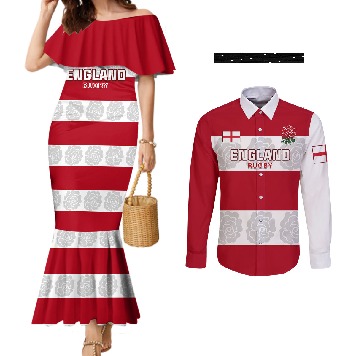 custom-england-rugby-couples-matching-mermaid-dress-and-long-sleeve-button-shirt-the-red-rose-champion-world-cup-2023